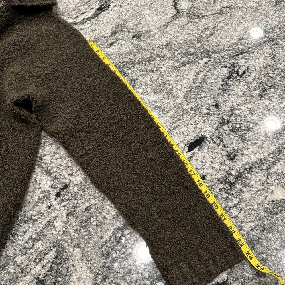 Luciano Barbera 1/4 Zip Pullover Sweater Size 53 US L Green Lana‎ Wool  #967